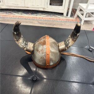 Handmade Viking Horned Helmet real horns!